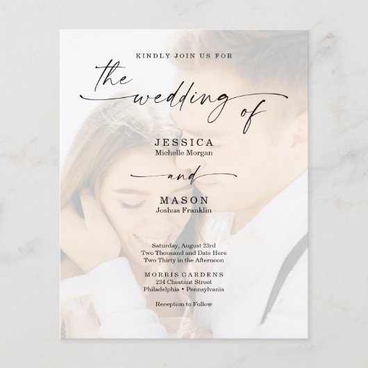 Foto Elegant Photo Wedding Invitation Flyer (Voorkant)