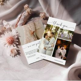 Foto Elegant Script Bedankkaart