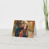 Foto Elegant Script Boho Wedding Bedankkaart (Voorkant)