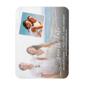 Foto Elegant Script met Hearts Modern Magneet (Verticaal)