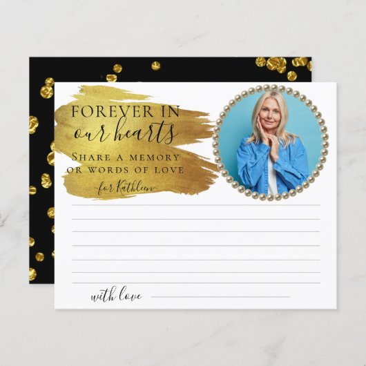 Foto Elegant Share a Memory Funeral Kaart (Voorkant / Achterkant)