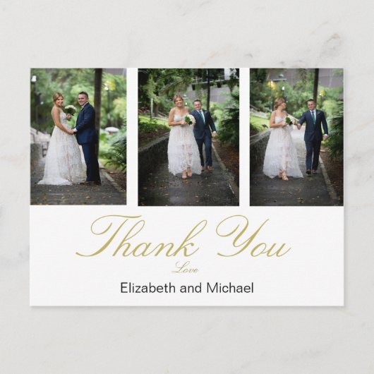 Foto Elegant Wedding Bedankt Briefkaart (Voorkant)