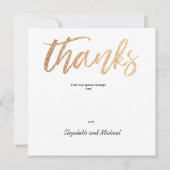 Foto Elegant Wedding Gold Square Hartelijk dank Bedankkaart (Achterkant)