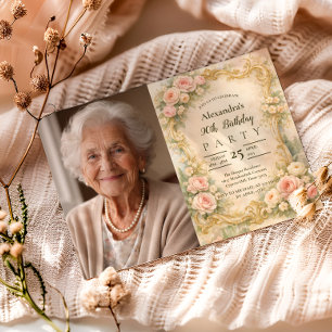 Foto Elegante Barokke Bloemrijke Lijst 90ste Verja Kaart