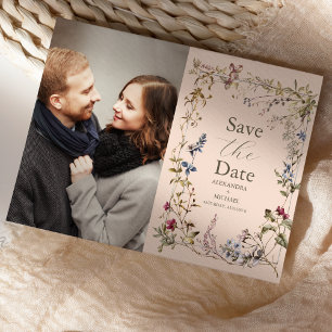 Foto Elegante  bloemenbruiloft Save The Date