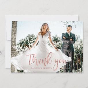Foto Elegante Calligrafie Huwelijk Bedankt Kaart