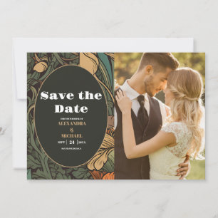 Foto Elegante Floral Art Nouveau bruiloft Save The Date
