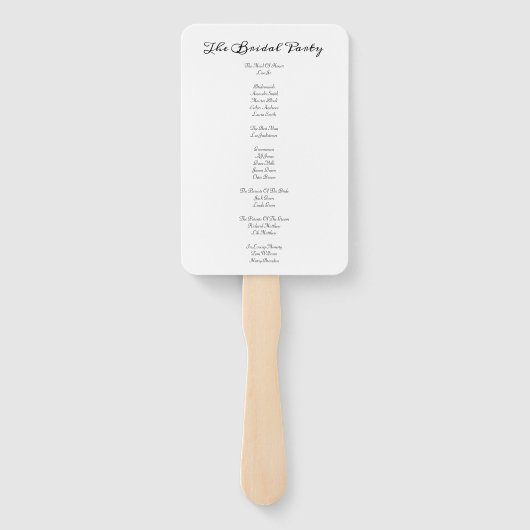 Foto Elegante kalligrafie bruiloft programma Hand  Handwaaier (Achterkant)