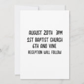 FOTO ELEGANTE MINIMALISTISCHE BRUILOFT UITNODIGING (Achterkant)