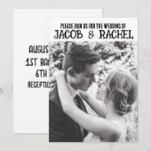 FOTO ELEGANTE MINIMALISTISCHE BRUILOFT UITNODIGING (Voorkant / Achterkant)