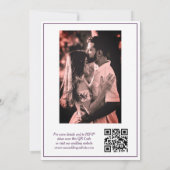 Foto Elegante Paarse QR Code en RSVP Bruiloft Kaart (Achterkant)