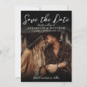 Foto Elegante Script Boho Trouwdag Save The Date (Voorkant)