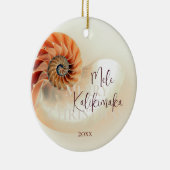 FOTO Elegante Shell Mele Kalikimaka Keramisch Ornament (Rechts)