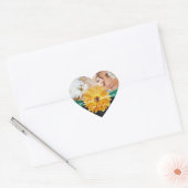 Foto Emerald and Yellow Gerber Daisy Wedding Hart Sticker (Envelop)