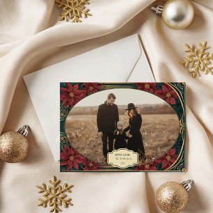Foto Emerald Baroque Kerst Feestdagenkaart