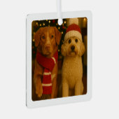 Foto en aangepaste tekst gepersonaliseerd metalen ornament (Voorkant Rechts)