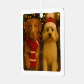 Foto en aangepaste tekst gepersonaliseerd metalen ornament (Voorkant links)