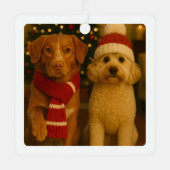 Foto en aangepaste tekst gepersonaliseerd metalen ornament (Voorkant)