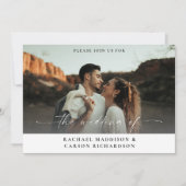 Foto en Calligrafie 3BF Mod Horizontale Trouwkaart Kaart (Voorkant)