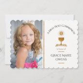 Foto en Chalis eerste communie uitnodiging (Voorkant)