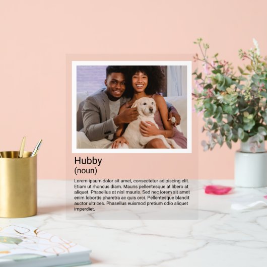 Foto en gepersonaliseerde beschrijving Tekst wijzi Acryl Bord (Huwelijk)