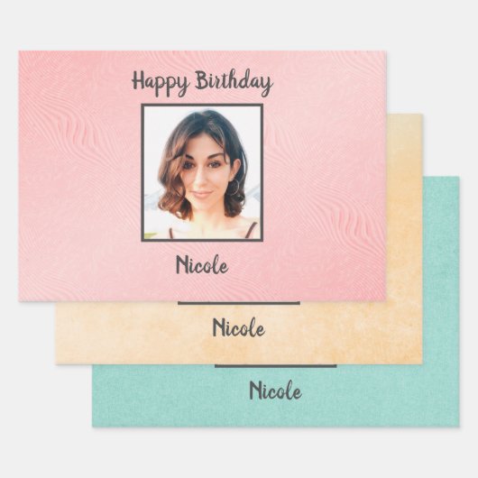 Foto en monogram inpakpapier vel (Set)