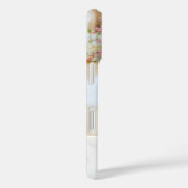 Foto en monogram van Chic Gray & White Marble Case-Mate iPhone Case (Achterkant / Rechts)