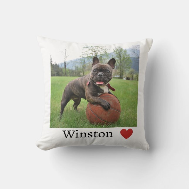 Foto en naam Franse Bulldog Kussen (Voorkant)