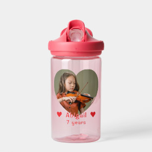 Foto en naam, hart voor kinderen waterfles
