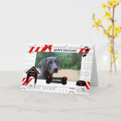 Foto en naam van de Dog Birthday Red Pet Kaart (Gele Bloem)