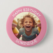 foto en naam Verjaardag Button (Voorkant)