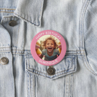 foto en naam Verjaardag Button