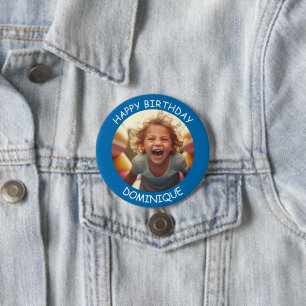 foto en naam Verjaardag Button