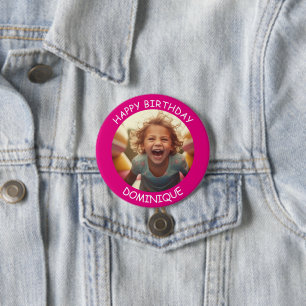 foto en naam Verjaardag Button