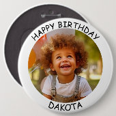  foto en naam Verjaardag Button (Voorkant /achterkant)