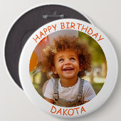  foto en naam Verjaardag Button (Voorkant /achterkant)