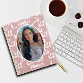 Foto en naam voor meisjes - Pink Leaf Pattern Planner