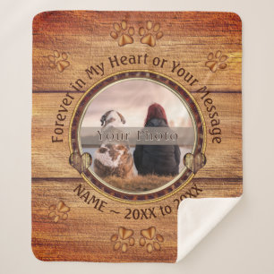 Foto en persoonlijk, Dog Memorial Blanket Sherpa Deken