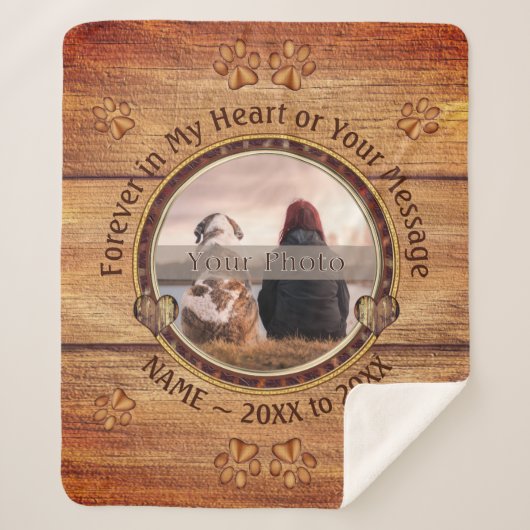 Foto en persoonlijk, Dog Memorial Blanket Sherpa Deken (Voorkant)