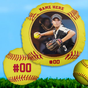 Foto en persoonlijke, Senior Softball Gift Ideeën Rond Kussen