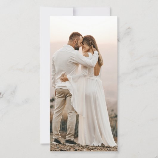 Foto en Script Wedding Save the Date Bladwijzer (Achterkant)