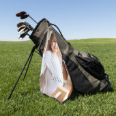 Foto- en scriptnaam van uw kind golfhanddoek (Groen)