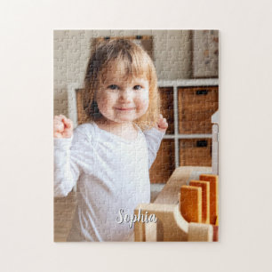 Foto- en scriptnaam van uw kind legpuzzel