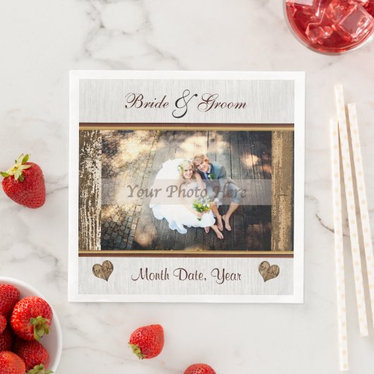 Foto en speciaal aangepast Rustic Wedding Napkins Servet (Insitu)