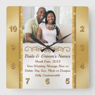 Foto- en speciale wandklokkencadeau, vierkante klok