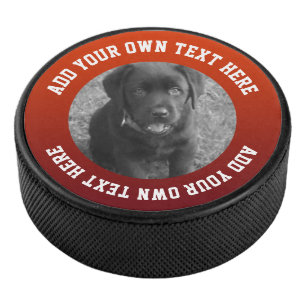 Foto en tekst gepersonaliseerd uniek hockey puck