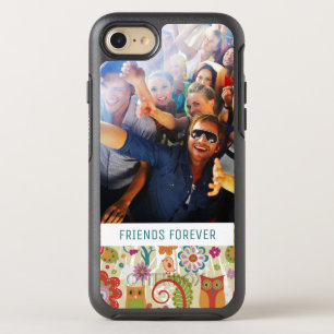 Foto- en tekstkleur Bloemmotief en uil OtterBox Symmetry iPhone 8/7 Hoesje