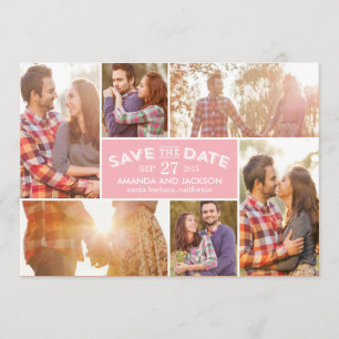 Foto etalage: datum opslaan - Roze Save The Date