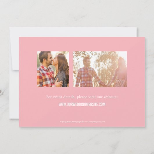 Foto etalage: datum opslaan - Roze Save The Date (Achterkant)