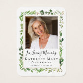 Foto Eucalyptus Funeral Memorial Prayer Kaart (Voorkant)